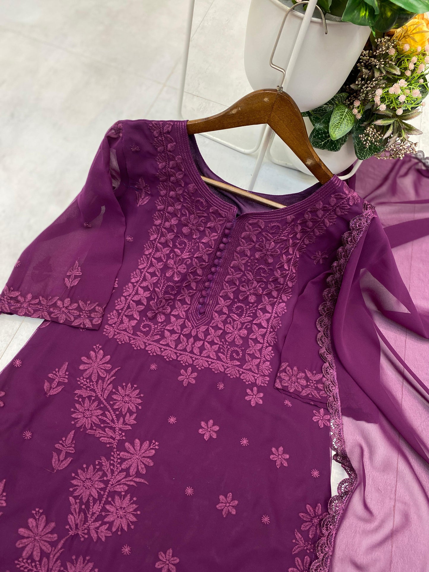 DESIGNER WEAR EXCLUSIVE GEORGETTE WITH EMBROIDERY SUIT WITH DUPATTA