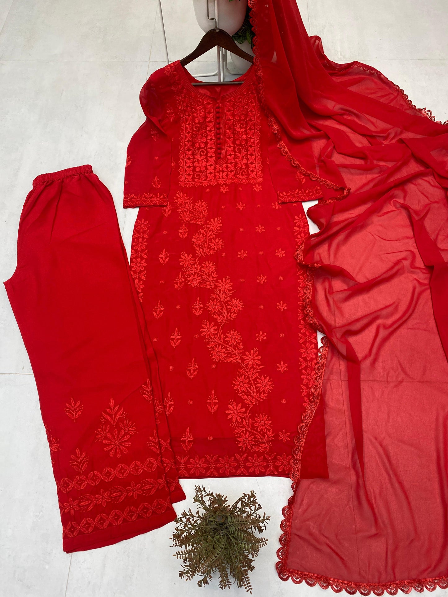 DESIGNER WEAR EXCLUSIVE GEORGETTE WITH EMBROIDERY SUIT WITH DUPATTA