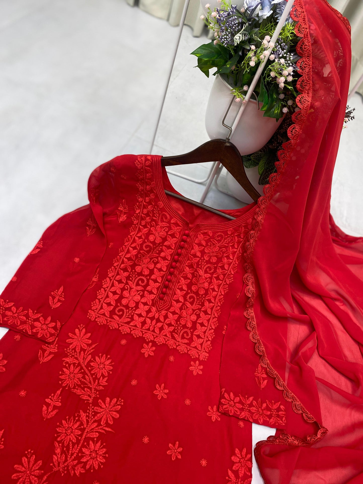 DESIGNER WEAR EXCLUSIVE GEORGETTE WITH EMBROIDERY SUIT WITH DUPATTA