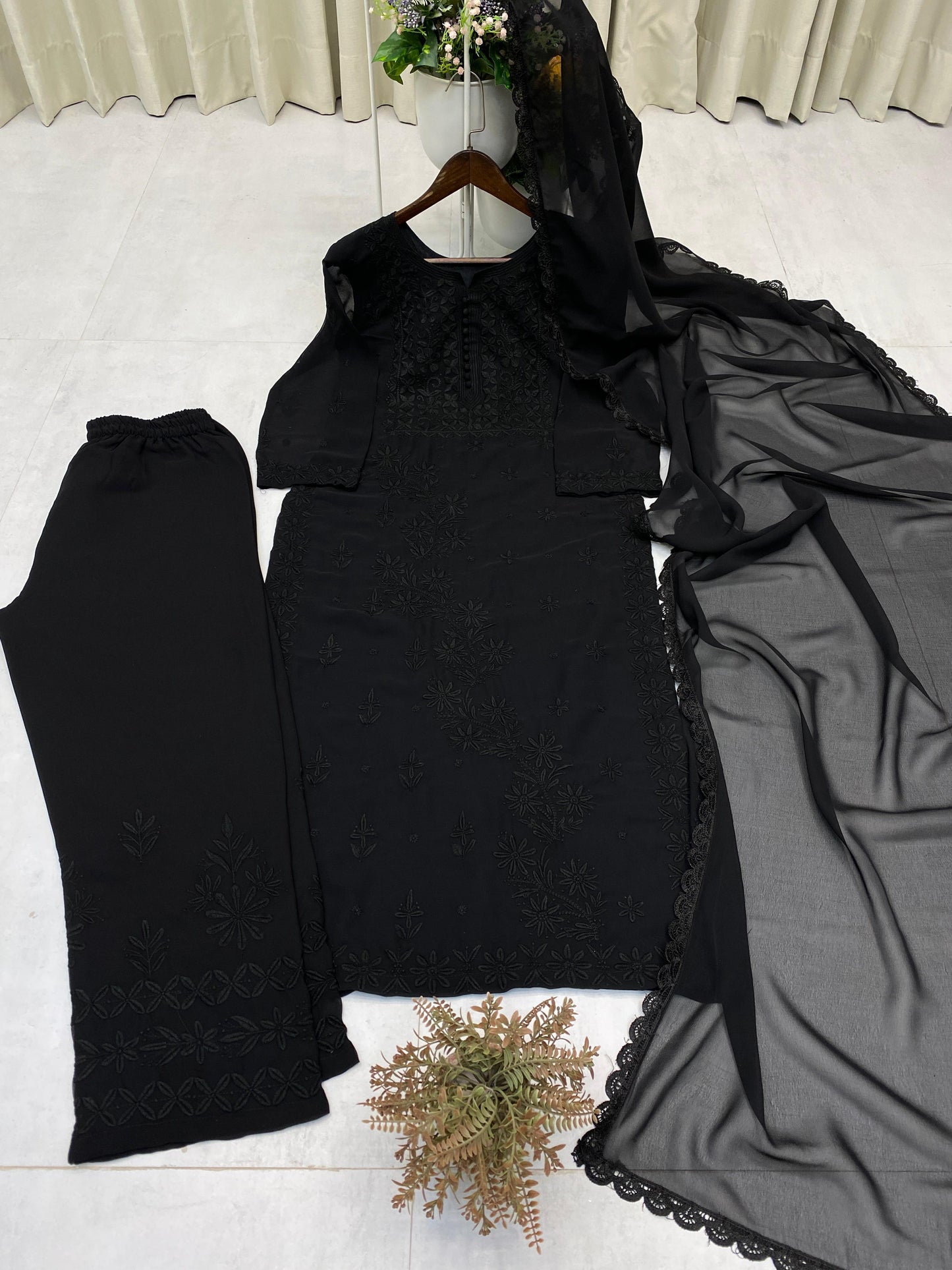DESIGNER WEAR EXCLUSIVE GEORGETTE WITH EMBROIDERY SUIT WITH DUPATTA