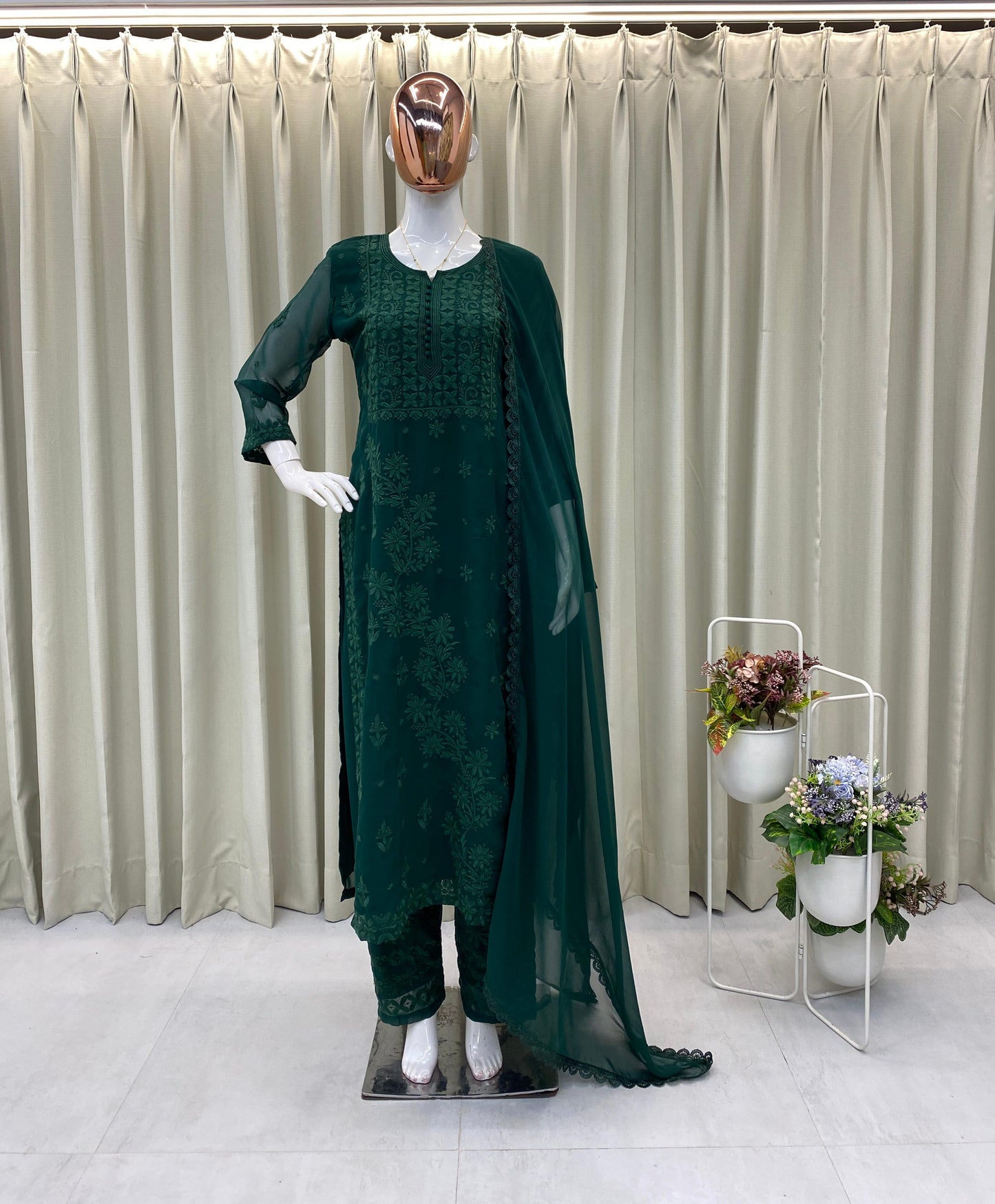 DESIGNER WEAR EXCLUSIVE GEORGETTE WITH EMBROIDERY SUIT WITH DUPATTA