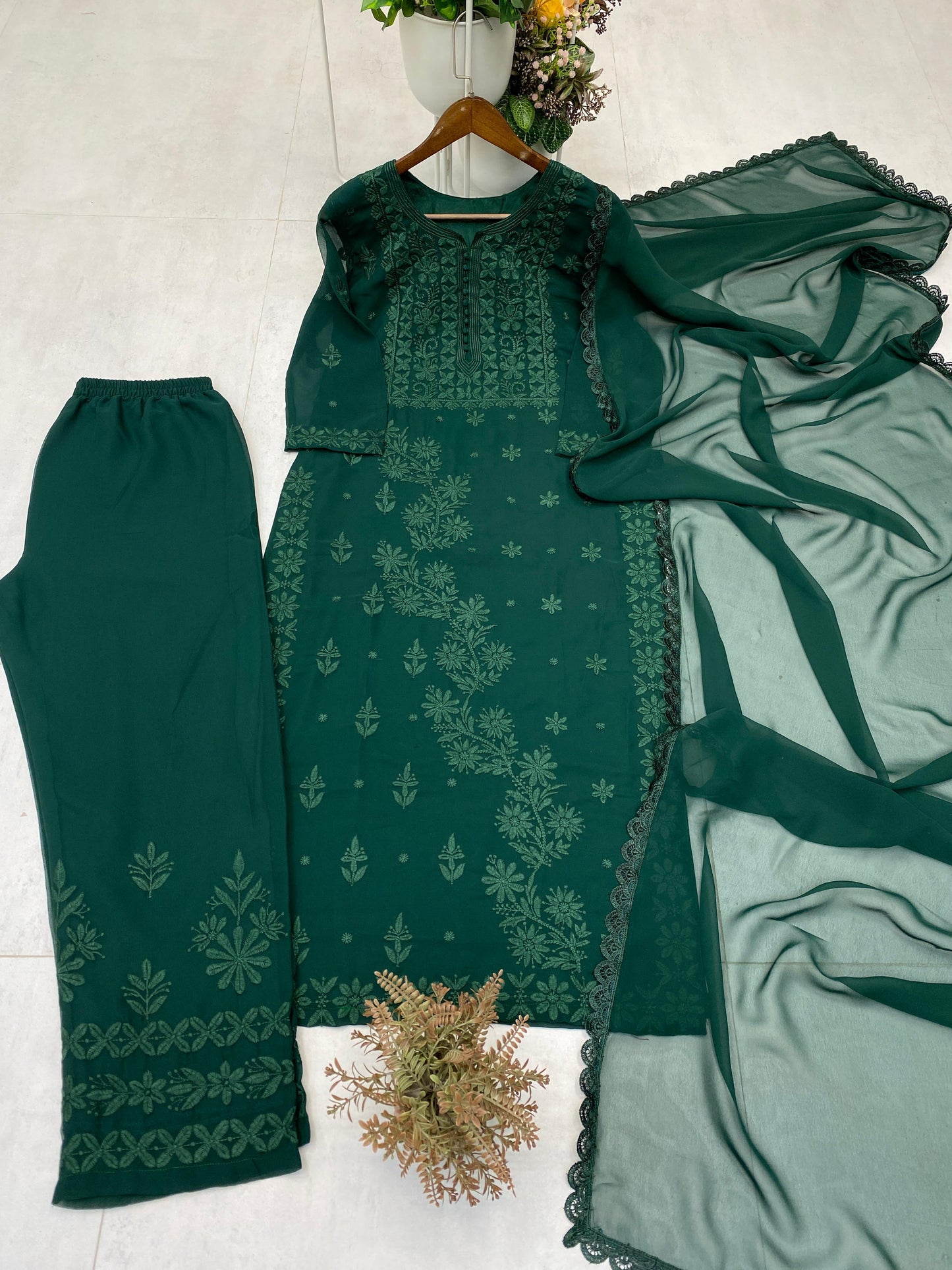 DESIGNER WEAR EXCLUSIVE GEORGETTE WITH EMBROIDERY SUIT WITH DUPATTA
