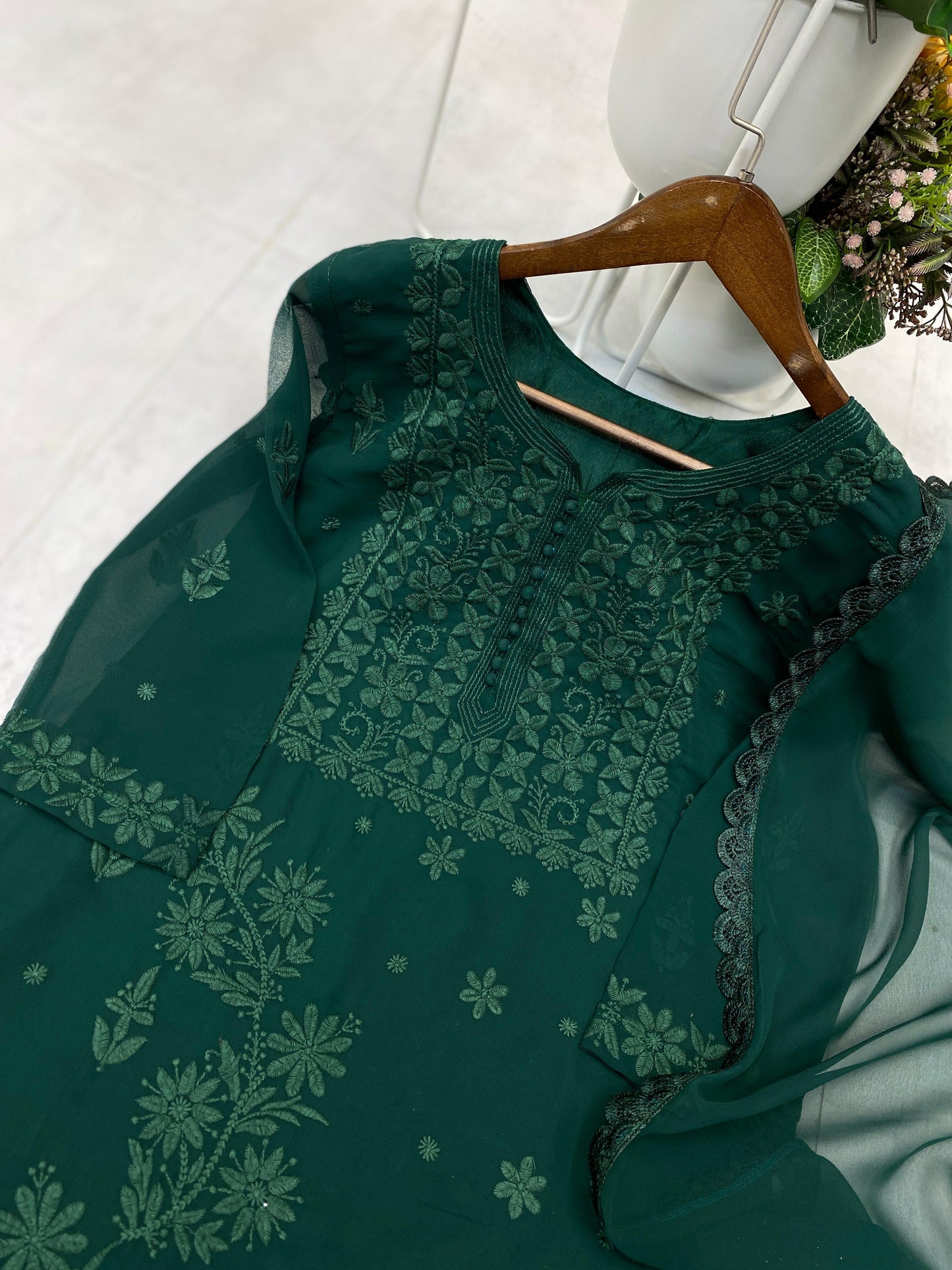 DESIGNER WEAR EXCLUSIVE GEORGETTE WITH EMBROIDERY SUIT WITH DUPATTA