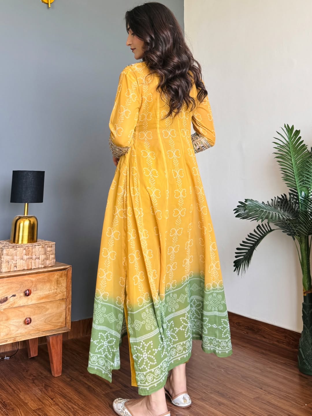 Anarkali Kurti Set with Mirror Lace Work | Faux Georgette | Code 1209