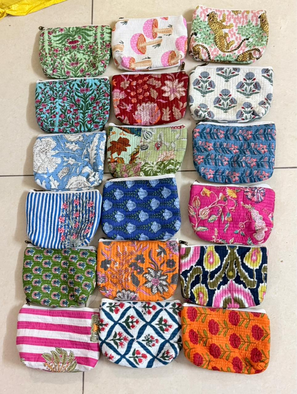 Premium Cotton Quilted Utility Pouch ā 8x5" | Multipurpose Return Gift ( 15 Pieces )