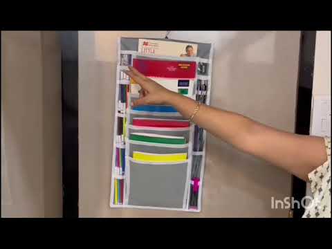 Book Manager Hanging Organizer 7 pockets – for students, study room, school, library – Bookcase Organizer, Closet Organizer, Accessories Organizer, Stationery Organizer (2 Pieces)