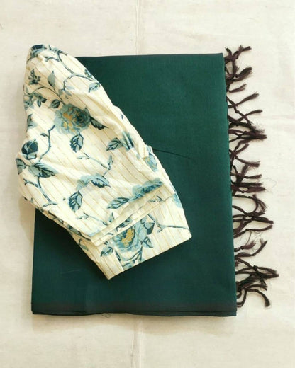 Superhit Kalamkari Ekkat Print Saree | Chanderi Readymade Blouse