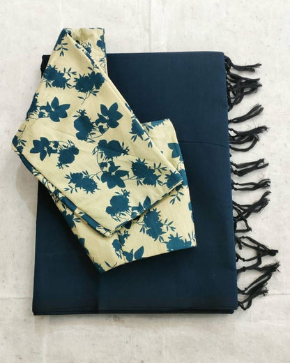 Superhit Kalamkari Ekkat Print Saree | Chanderi Readymade Blouse