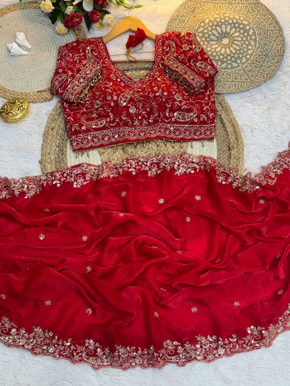 Rich Look Party Wear Saree | Fendy Satin Embroidery Saree