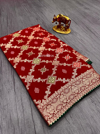 Karwa Chouth Special Red Saree in Dola & Georgette Fabric – New Launch