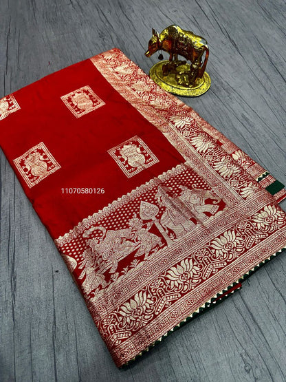 Karwa Chouth Special Red Saree in Dola & Georgette Fabric – New Launch