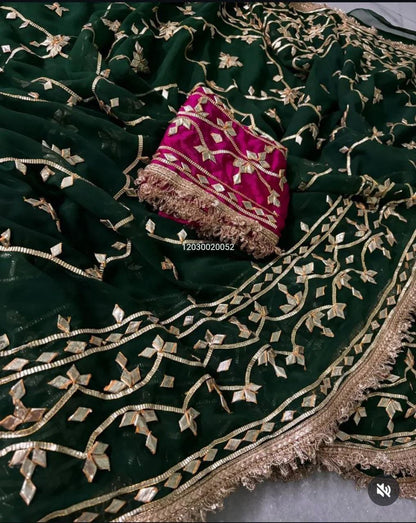 Today’s New Launch – Rajasthani Royal Gotta-Patti Handwork Viral Saree
