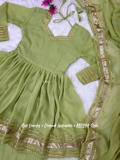 Shimmering Petal Suit Set | Eye-Catching Gotta Patti Work | Soft Crunchy Fabric | New Launch 2025