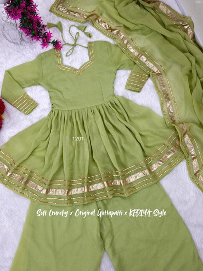 Shimmering Petal Suit Set | Eye-Catching Gotta Patti Work | Soft Crunchy Fabric | New Launch 2025