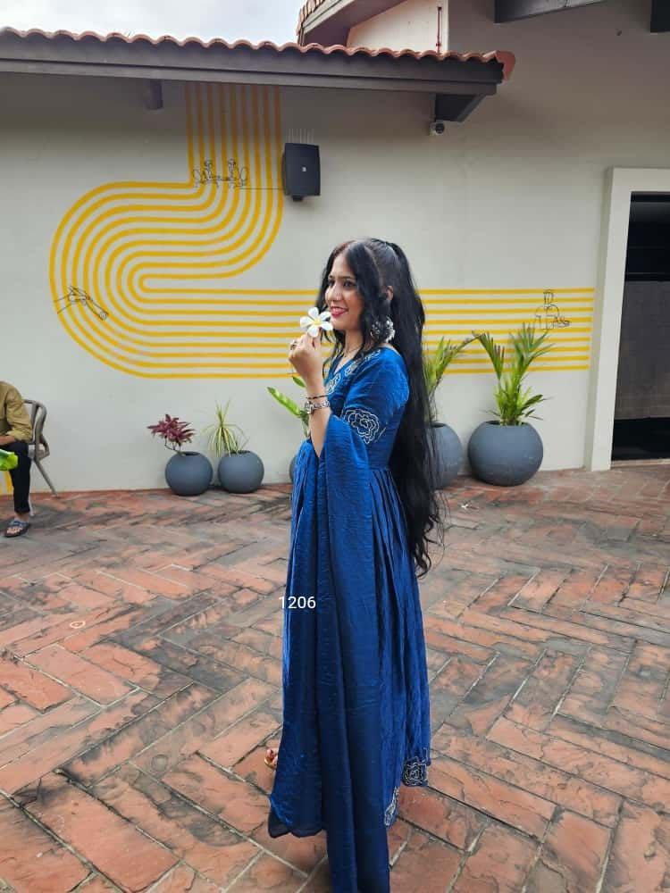 Timeless Glassy Silk Anarkali | Elegant Floral Khatli Handwork | Soft Space Silk | New Launch 2025