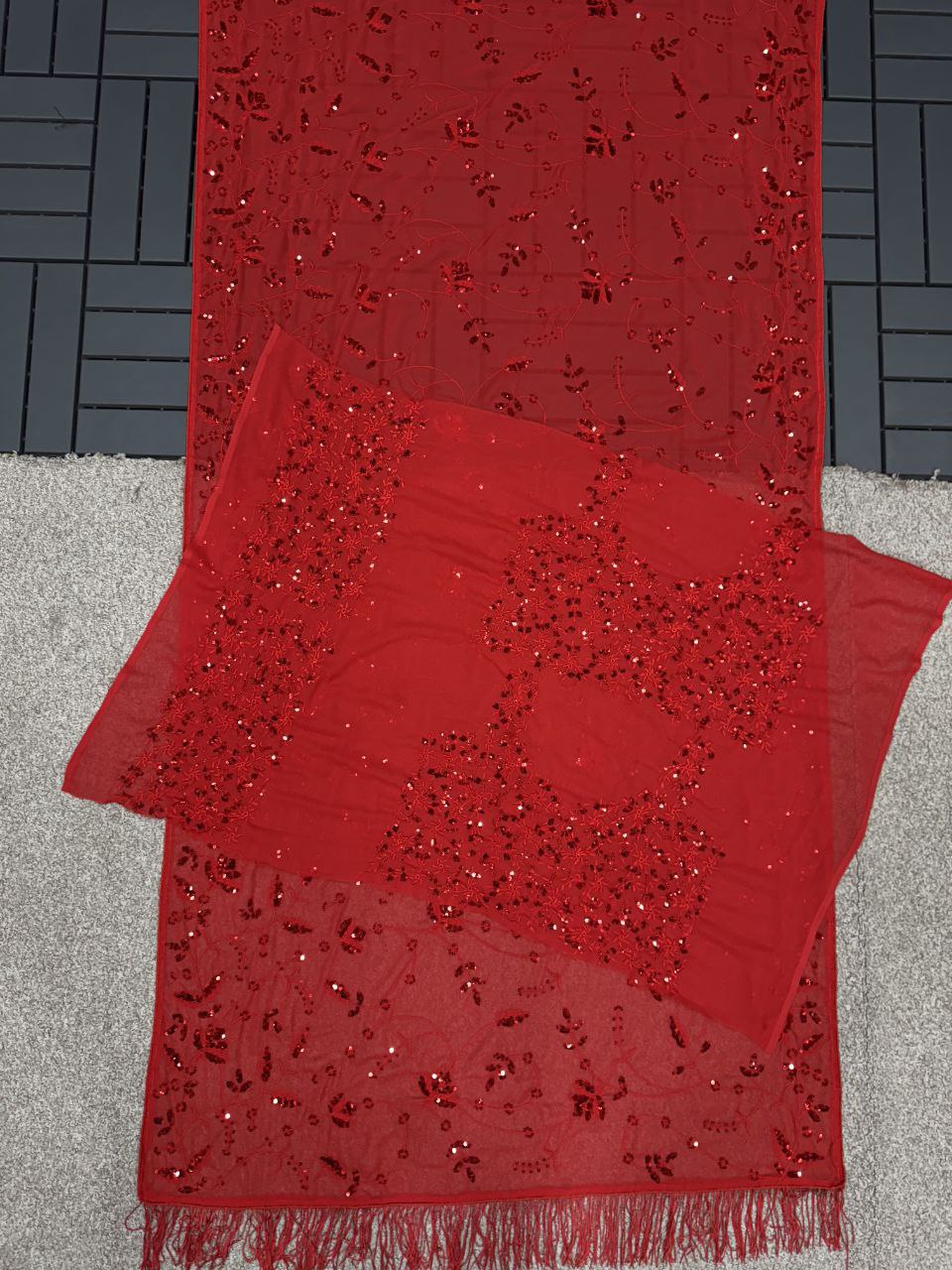 Bollywood Blockbuster Multicolor Sequin Saree – Heavy Georgette with Zalar Pallu | DF 3447