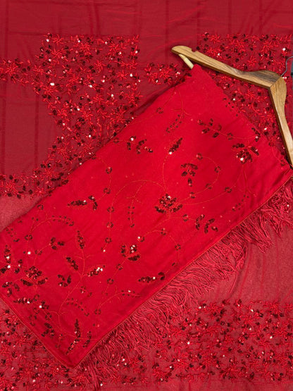 Bollywood Blockbuster Multicolor Sequin Saree – Heavy Georgette with Zalar Pallu | DF 3447