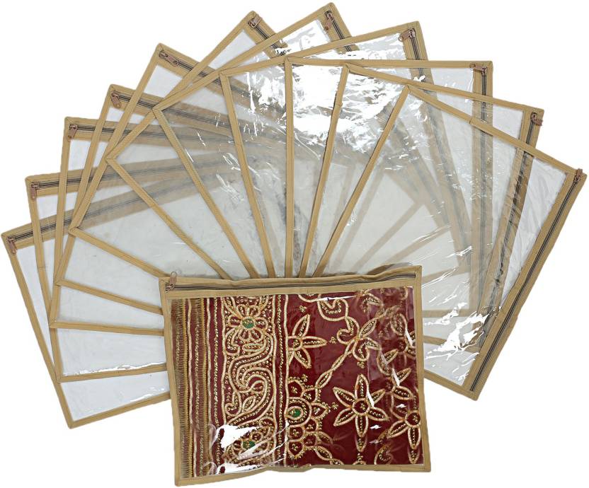 Plain Full Transparent Single Saree Cover (Pack of 12)