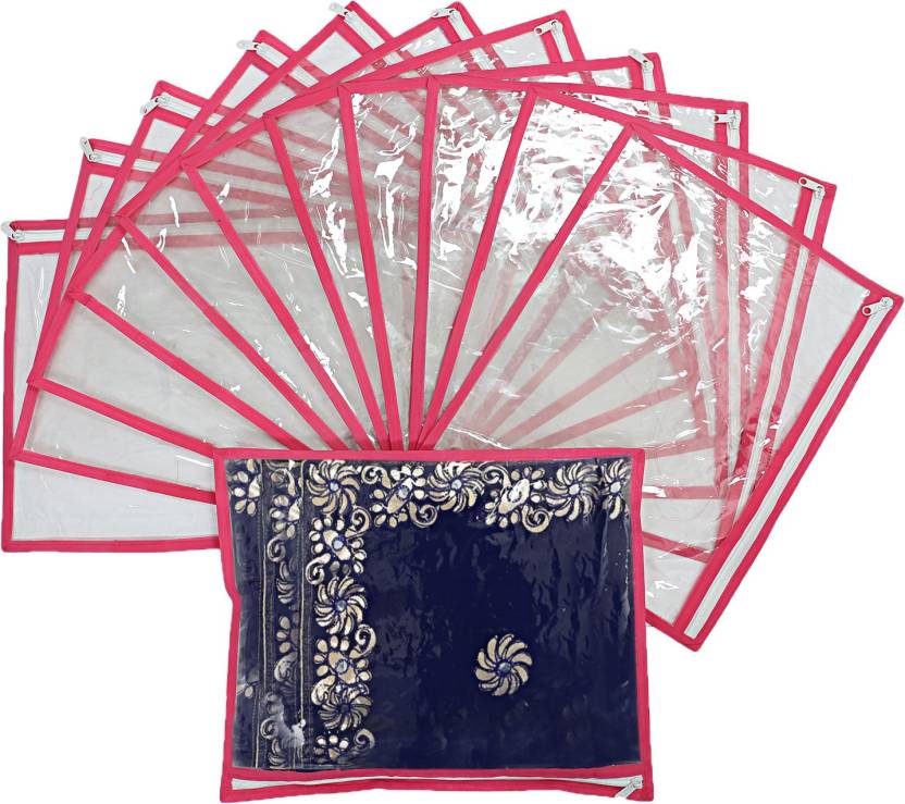 Plain Full Transparent Single Saree Cover (Pack of 12)