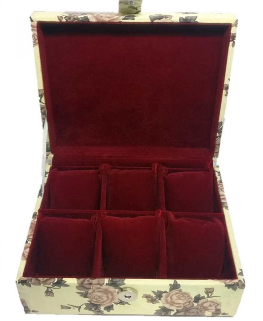 Rose Printed 6 Slots Watch Box ( Code: W006 )