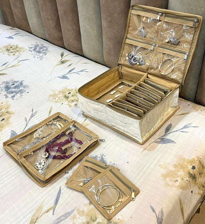 Royale Jewelry Organizer Pouch – 18 Compartments (Code: J046)