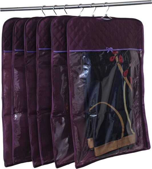 Premium Satin Hanging Saree Cover (Purple) (Code: S013) 4 Pcs