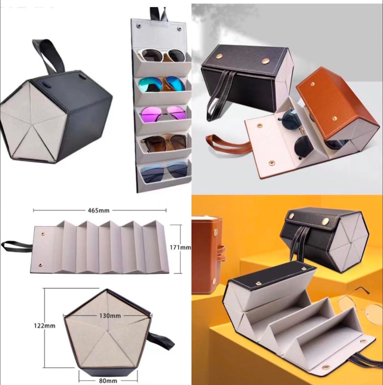 5 Slots Sunglasses Organizer Box/Foldable