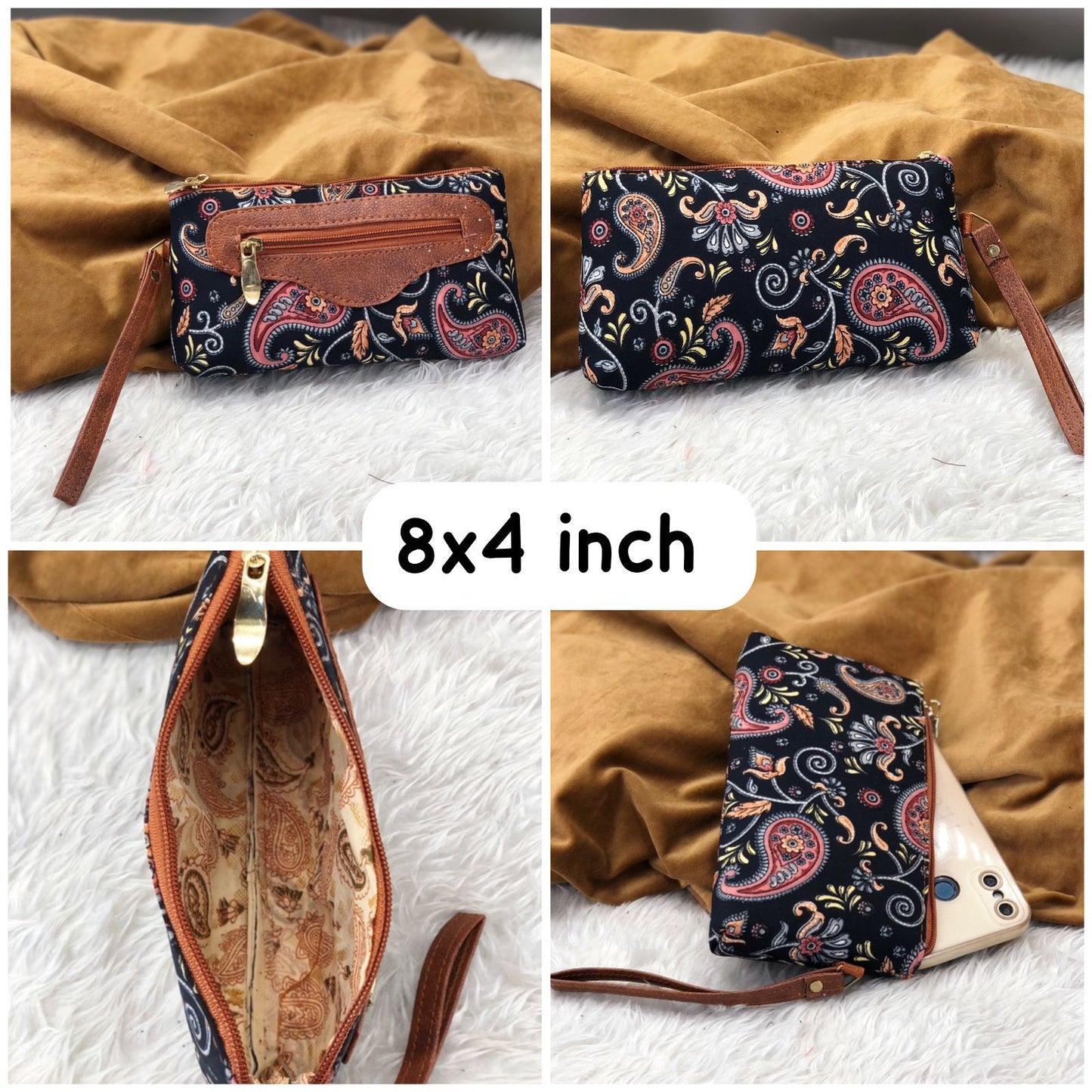 Ikkat Pouch For Women And Girls Two Pieces