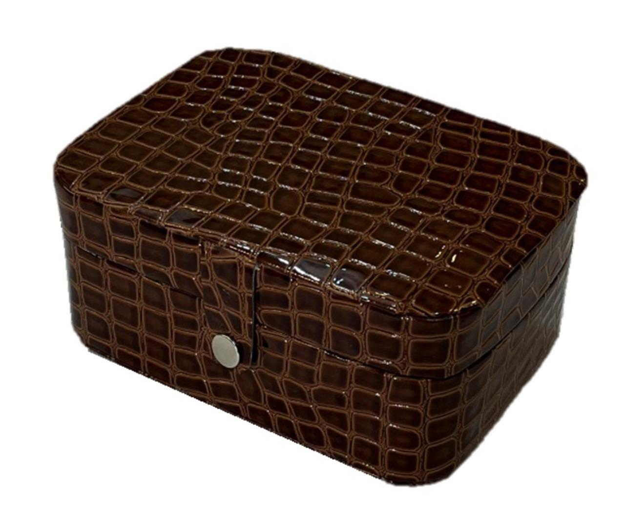 Double Layer Case Organizer Storage Jewellery Vanity Box -Brown (Code: J042)