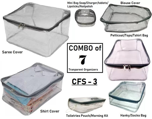 Combo of 7 Transparent Storage Bags