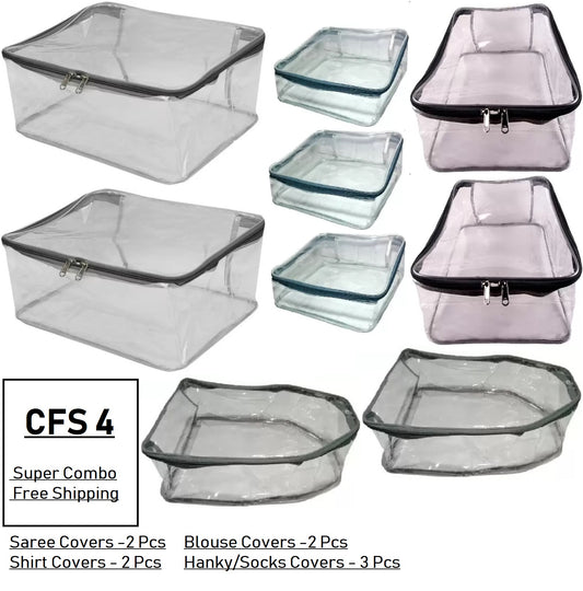 Combo of 9 Transparent Storage Bags