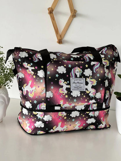Large capacity printed folding travel bag