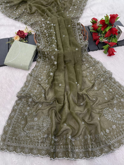 Pretty SOFT crunchy crush Silk Sarees In Super Budget Range