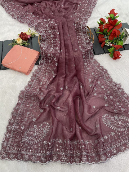 Pretty SOFT crunchy crush Silk Sarees In Super Budget Range