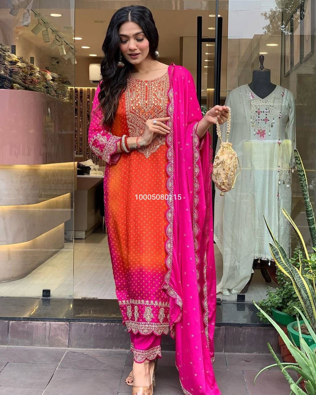 Superb Quality Chinon Silk Designer Suit