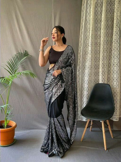 Beautiful Sequance Embroidery work on saree PALLU SKIRT CONCEPT