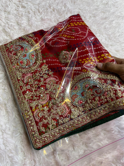 Superb Quality  Soft C*C Georgette Bandej Saree