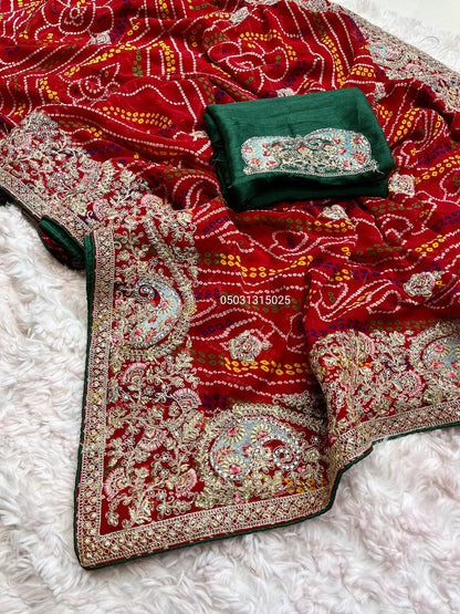 Superb Quality  Soft C*C Georgette Bandej Saree