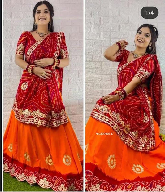 Pure Georgette with Gotta Patti Work Lehenga Chuuni