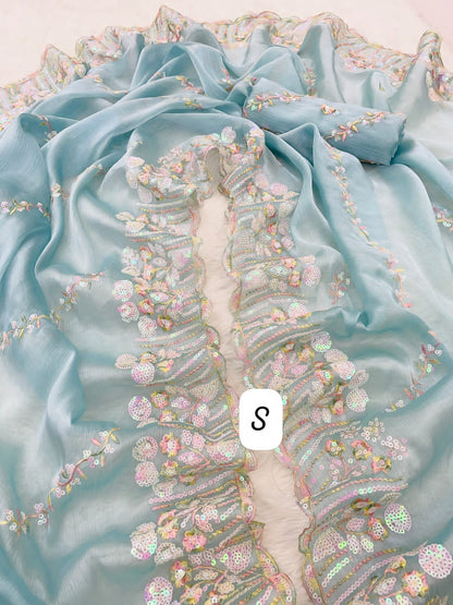 Pure soft zimmy choo Chiffon silk sarees