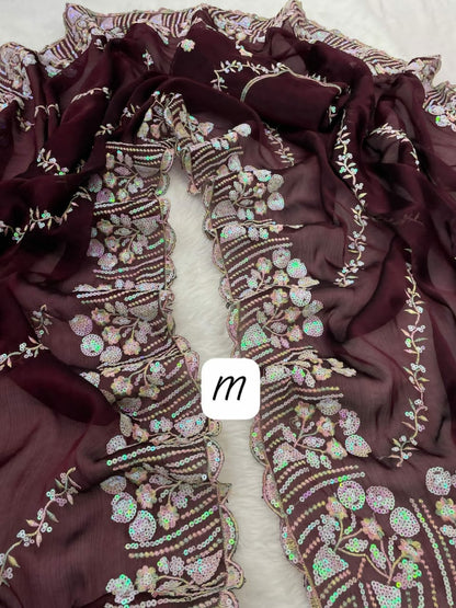 Pure soft zimmy choo Chiffon silk sarees