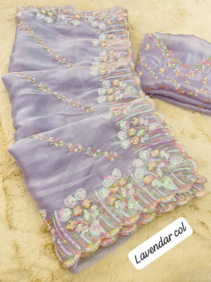 Pure soft zimmy choo Chiffon silk sarees