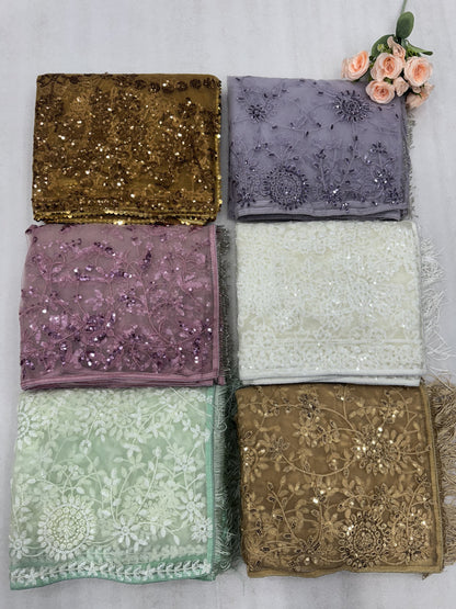 New Bollywood Blockbuster Net Sequins Saree