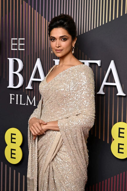 New Bollywood Deepika Padukone Blockbuster Sequins Saree