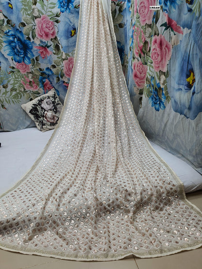 Bollywood Blockbuster Dual Sequin Saree – Heavy Georgette | Swarovski Border | DF 3427