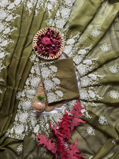 Bollywood Designer Saree – Pure Soft Kota Doriya with Cutwork & Multi Thread Work | Code: DF KOTA