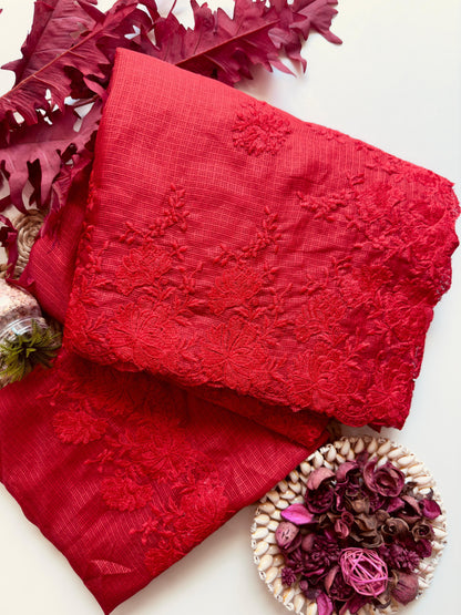 Bollywood Designer Saree – Pure Soft Kota Doriya with Cutwork & Multi Thread Work | Code: DF KOTA