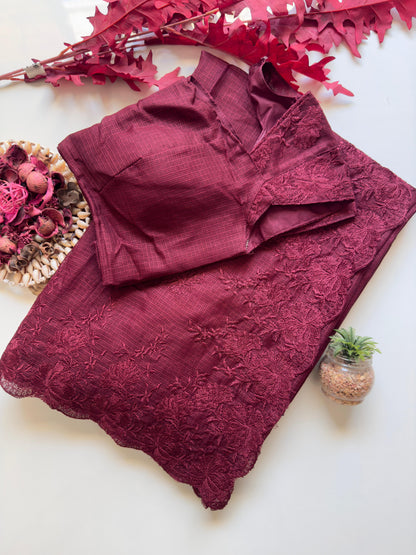 Bollywood Designer Saree – Pure Soft Kota Doriya with Cutwork & Multi Thread Work | Code: DF KOTA