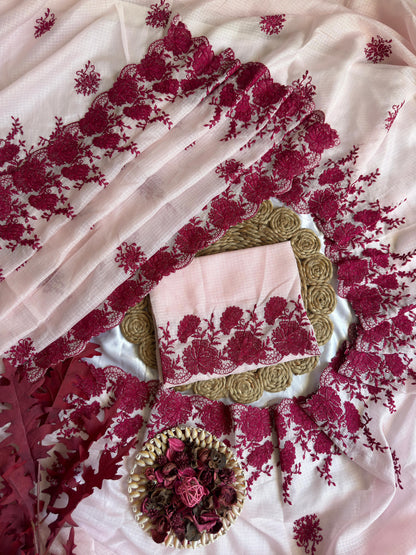 Bollywood Designer Saree – Pure Soft Kota Doriya with Cutwork & Multi Thread Work | Code: DF KOTA