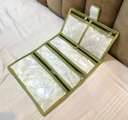 Premium 5-Pocket Jewellery & Accessories Travel Organizer – Compact & Elegant Design ( 3 Pieces )